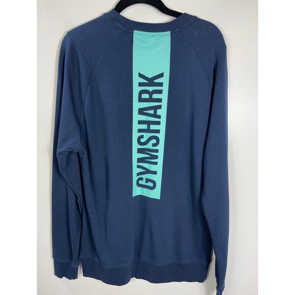 Gymshark Men's M Navy Pullover Spell Out Athletic Gym Casual Everyday - Picture 4 of 6